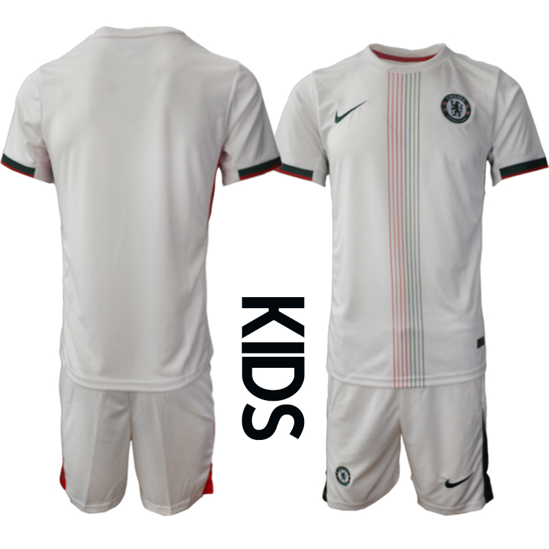 Youth 2025-2026 Club Chelsea away white Blank Soccer Jersey